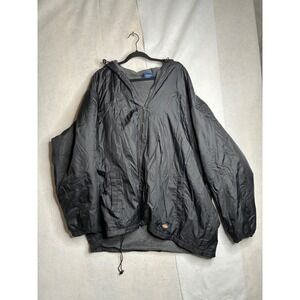 Dickies Mens 4XL Black Ripstop Fleece Lined Hooded Windbreaker Jacket 2679